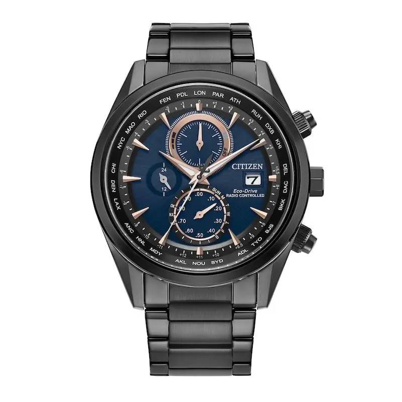 Citizen Radio-controlled World Time Chronograph Blue at8265-57lDial Men`s Watch