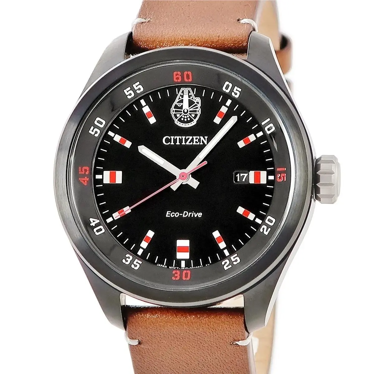 Eco-drive Star Wars Chewbacca AW5008-06W Black Dial Brown Leather 43mm by Citizen