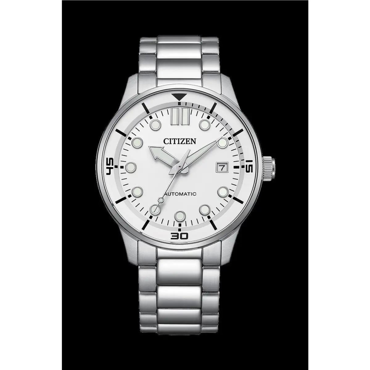 Citizen NJ0191-83A Automatic Men`s Watch 40mm Stainless Steel White Dial