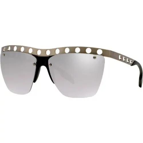 Prada PR53RS TWD1A0 Sunglasses 62mm Brushed Steel / Grey Mirror Silver Lens