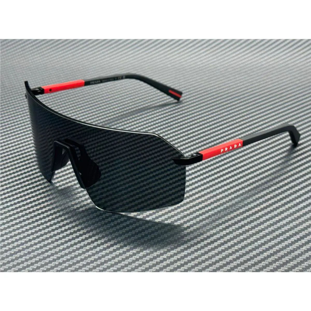 Prada Linea Rossa PS B50S 1BO06F Black Dark Grey Men`s 70 mm Sunglasses
