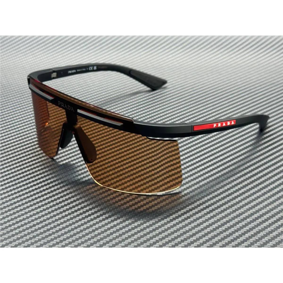 Prada Linea Rossa PS B06S 1BO90U Matte Black Orange Men`s 60 mm Sunglasses