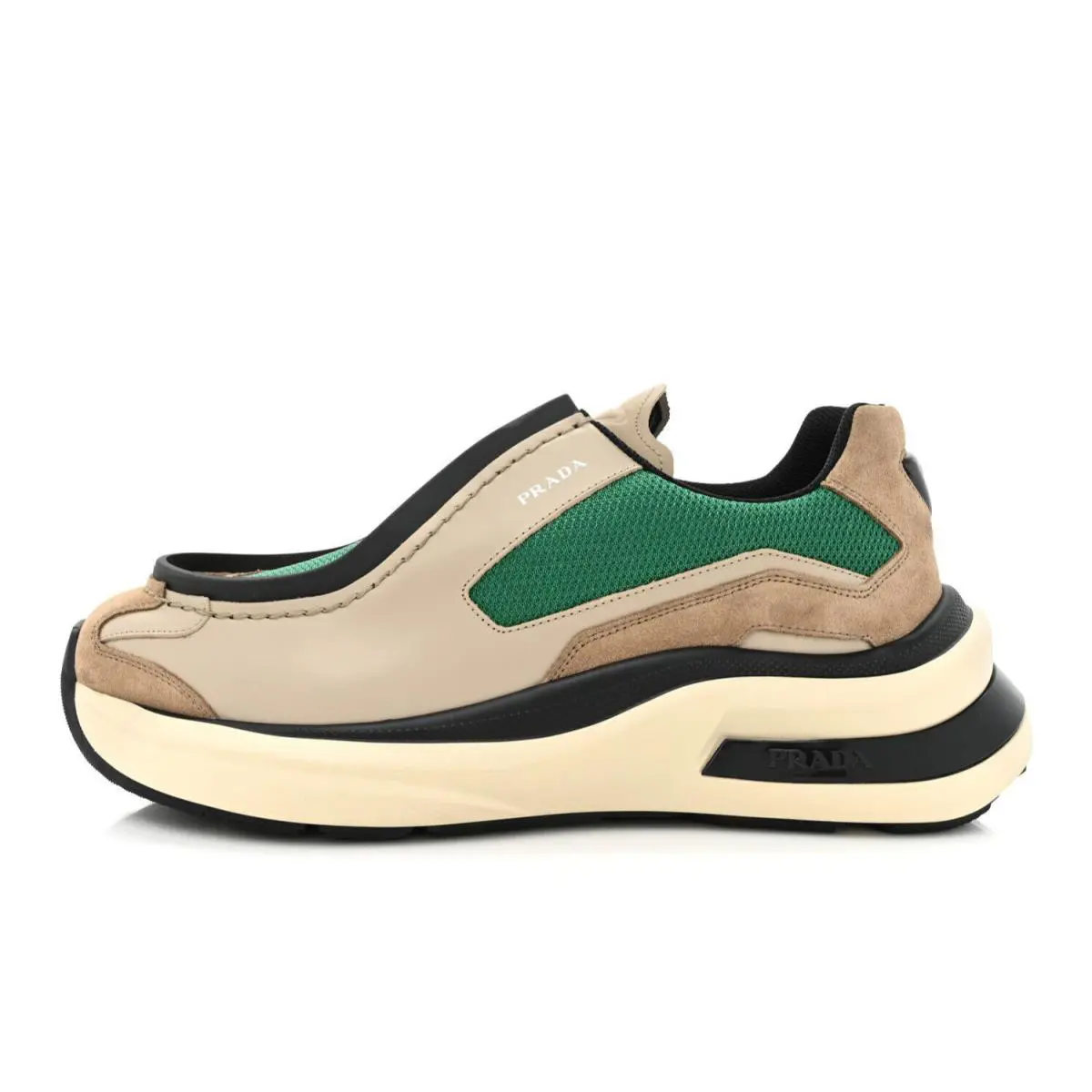 Prada Spazzolato Rois Bike Systeme Brushed Leather Derby Sneakers Oversized Rare - Multicolor