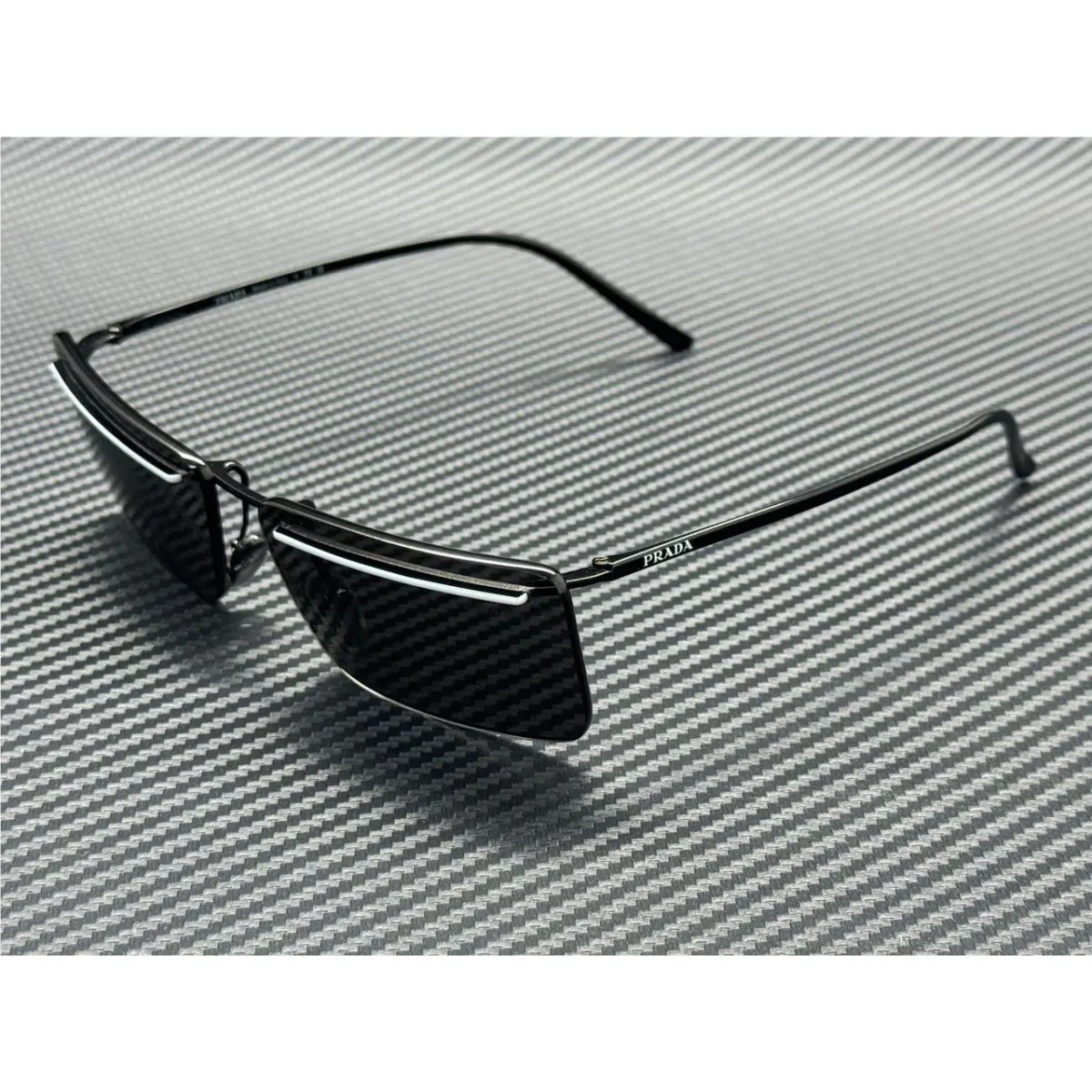 Prada PR C53S YC460T Black White Dark Grey Men`s 60 mm Sunglasses