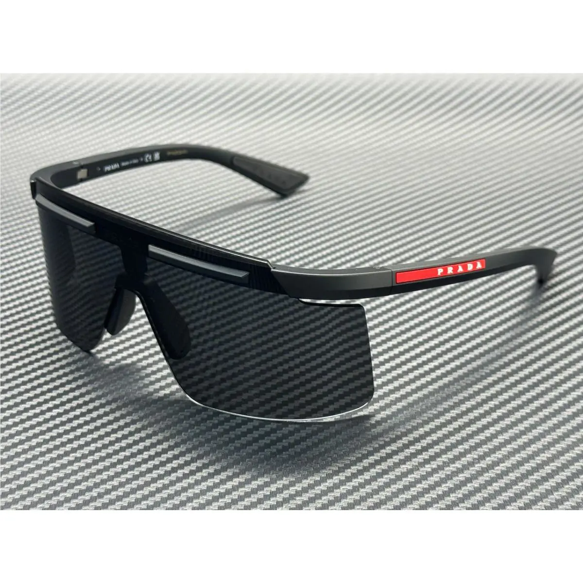 Prada Linea Rossa PS B06S 1BO06F Matte Black Dark Grey Men`s 60 mm Sunglasses