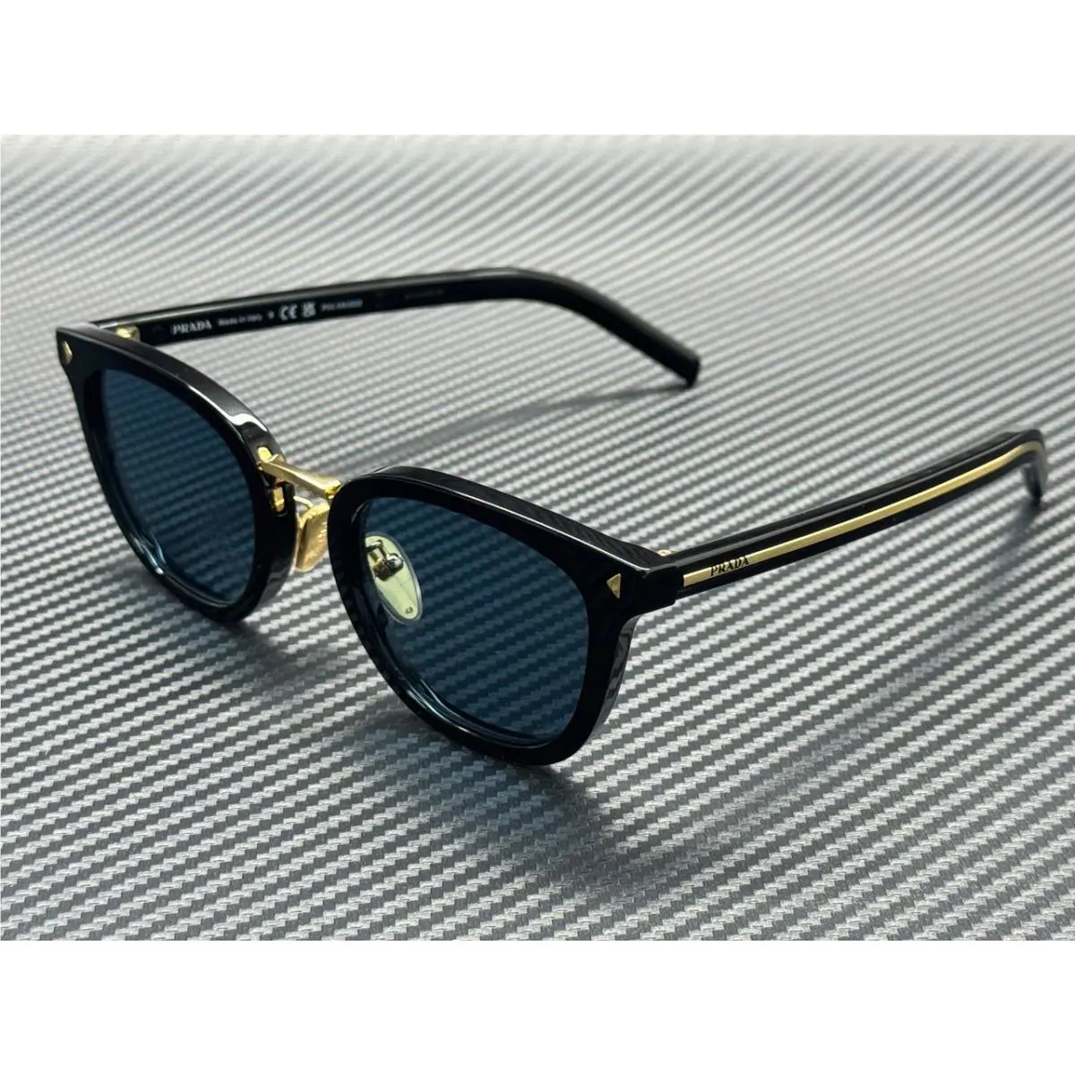 Prada PR C01SD 16K04D Black Green Polarized Men`s 52 mm Sunglasses
