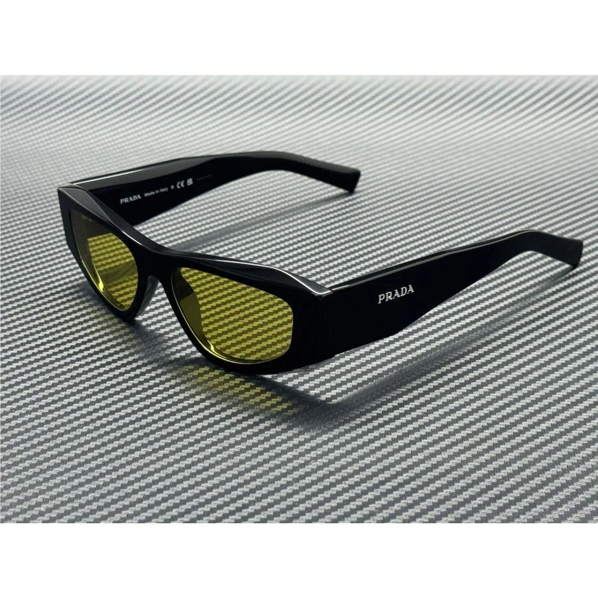 Prada PR B19S 16K455 Black Yellow Men`s 52 mm Sunglasses