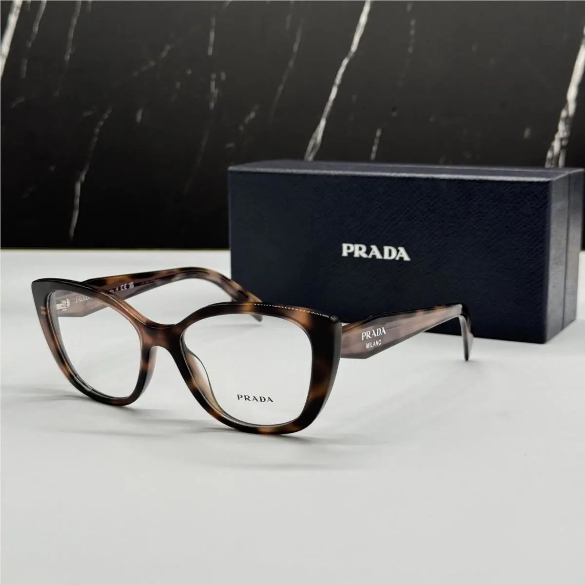 Prada PRB04V 23A1O1 Havana Women Eyeglasses PR B04V 23A1O1 Vpr B04 23A1O1