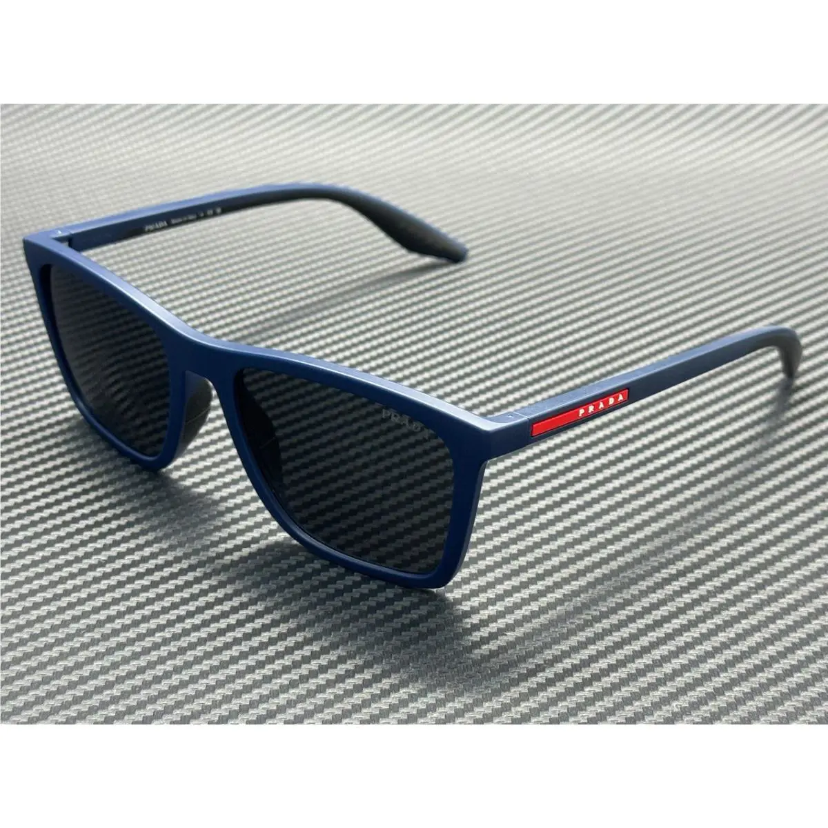 Prada Linea Rossa PS B08S TFY06F Matte Blue Dark Grey Men`s 56 mm Sunglasses