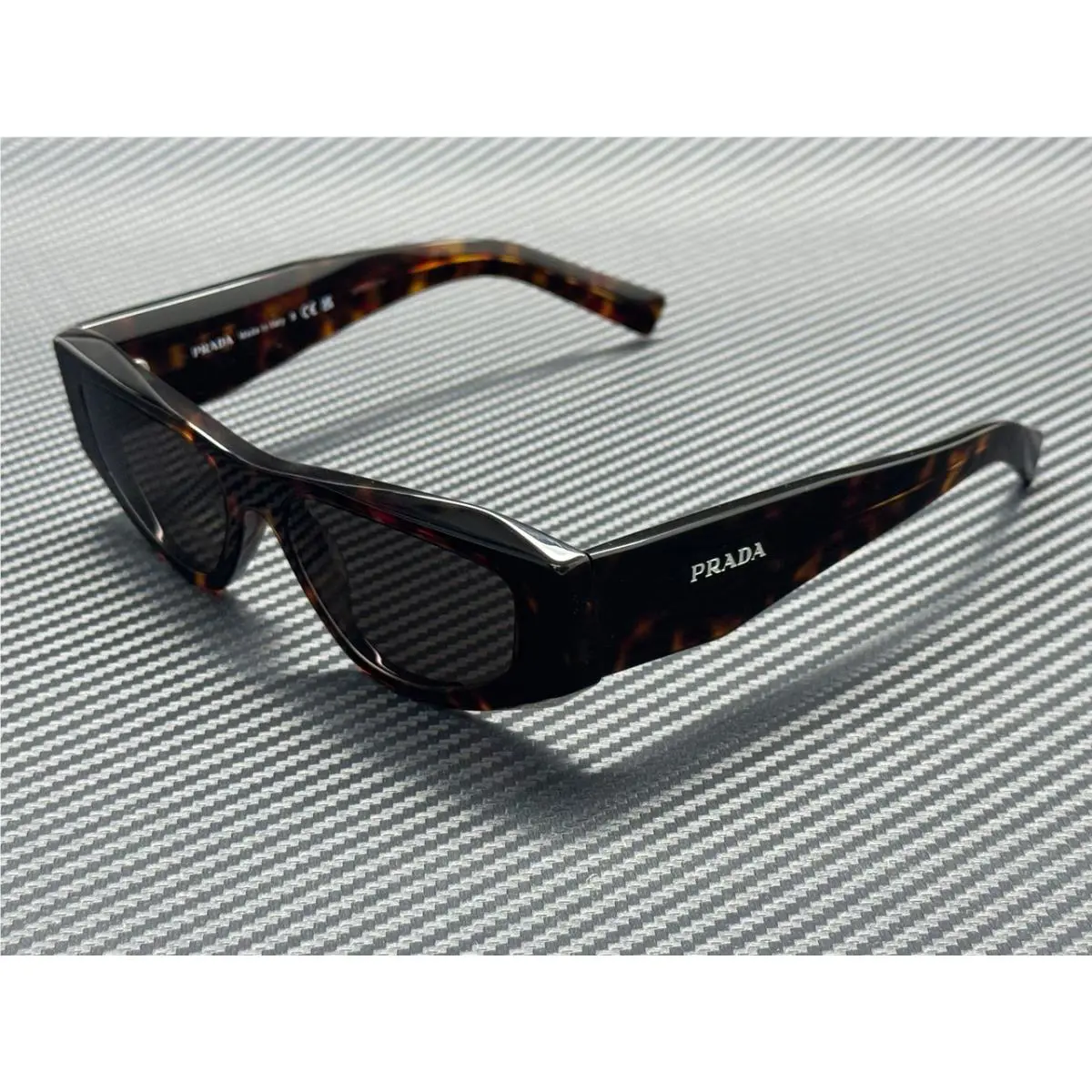 Prada PR B19S 17N06B Root Tortoise Dark Brown Men`s 52 mm Sunglasses