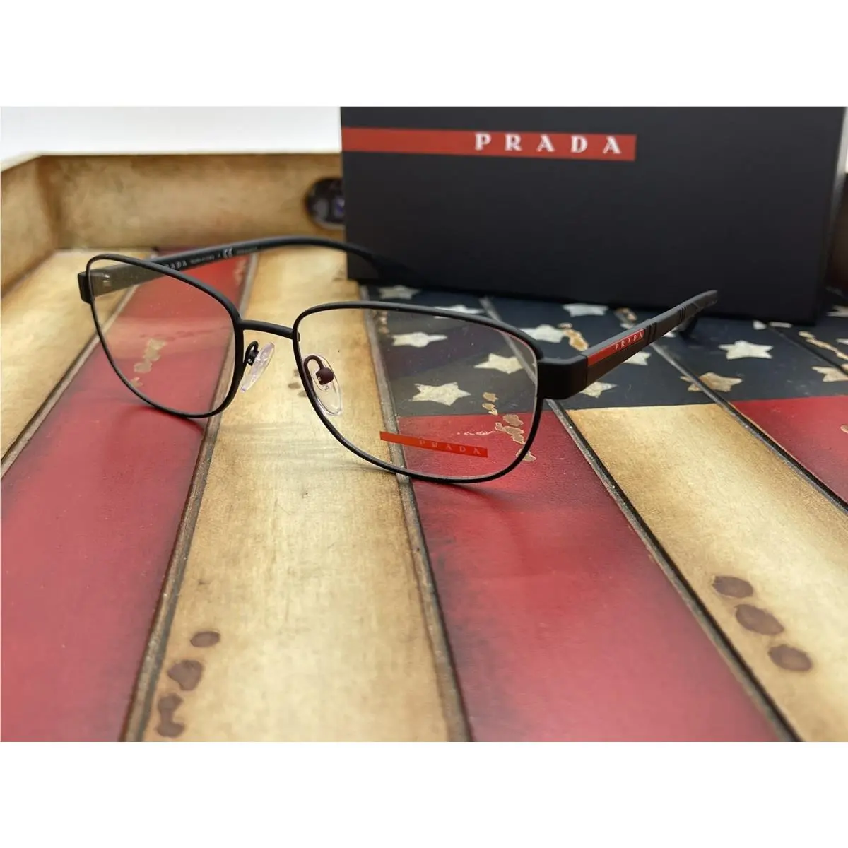 Prada Mens Eyeglasses Vps 52L DG0-1O1 Black 56mm Optical Frame Option To Add RX