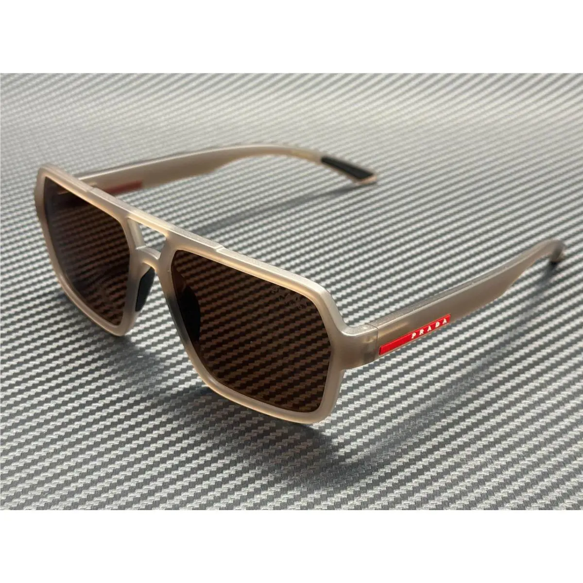 Prada Linea Rossa PS A06S 29F50A Transparent Brown Tuning Men`s 59 mm Sunglasses