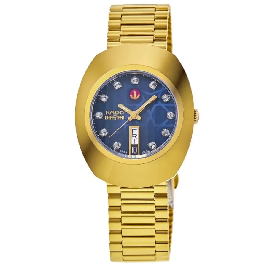 Automatic Blue Diamond Dial Pvd Men`s Watch R12413523 by Rado