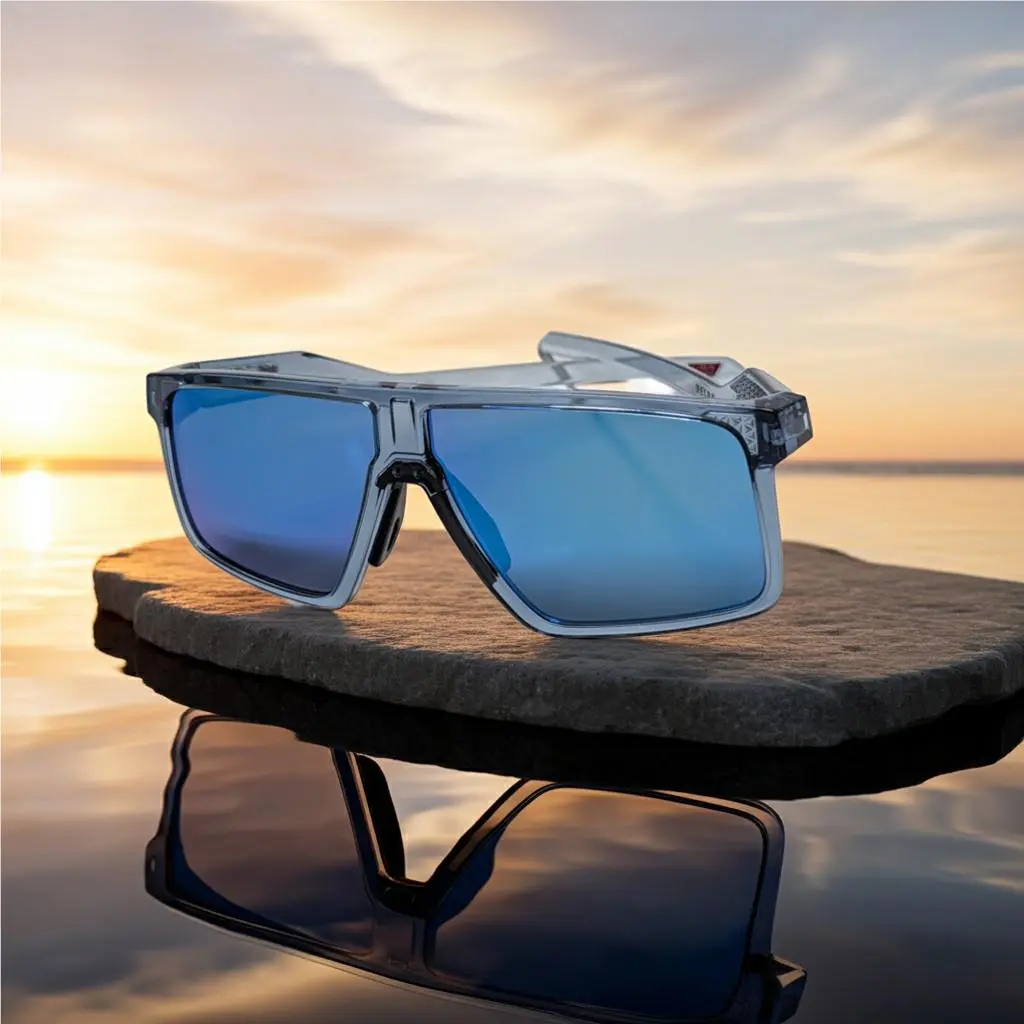 Helux Sunglasses Trans Stoash Frame Prizm Sapphire Lens by Oakley