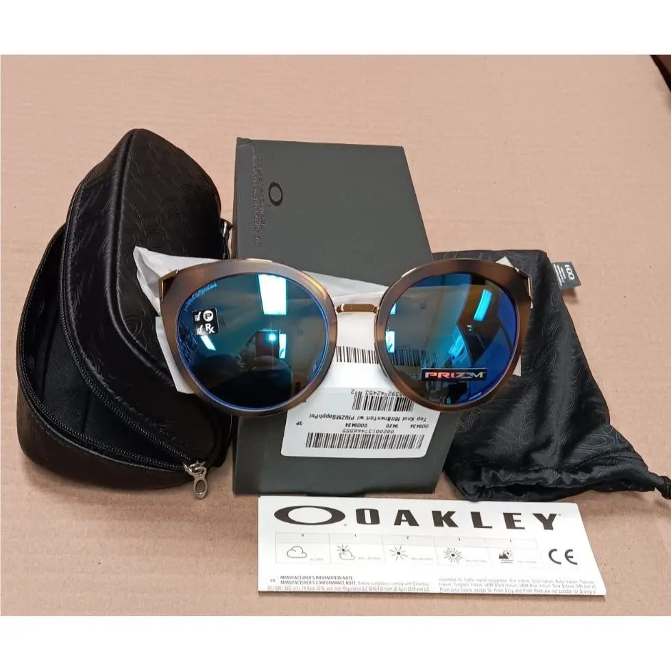 Oakley Top Knot Women`s Sunglasses Matte Brown Tortoise Prizm Sapphire Polarized