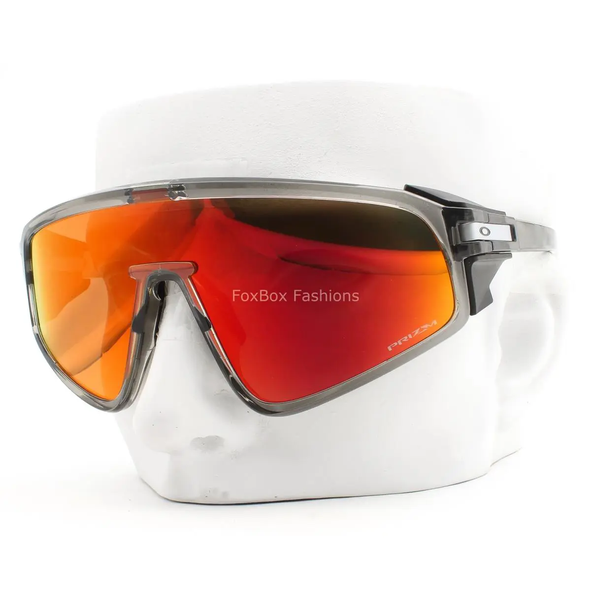 Latch Panel Sunglasses Crystal Gray Prizm Ruby OO9404-0435 with Pouch by Oakley