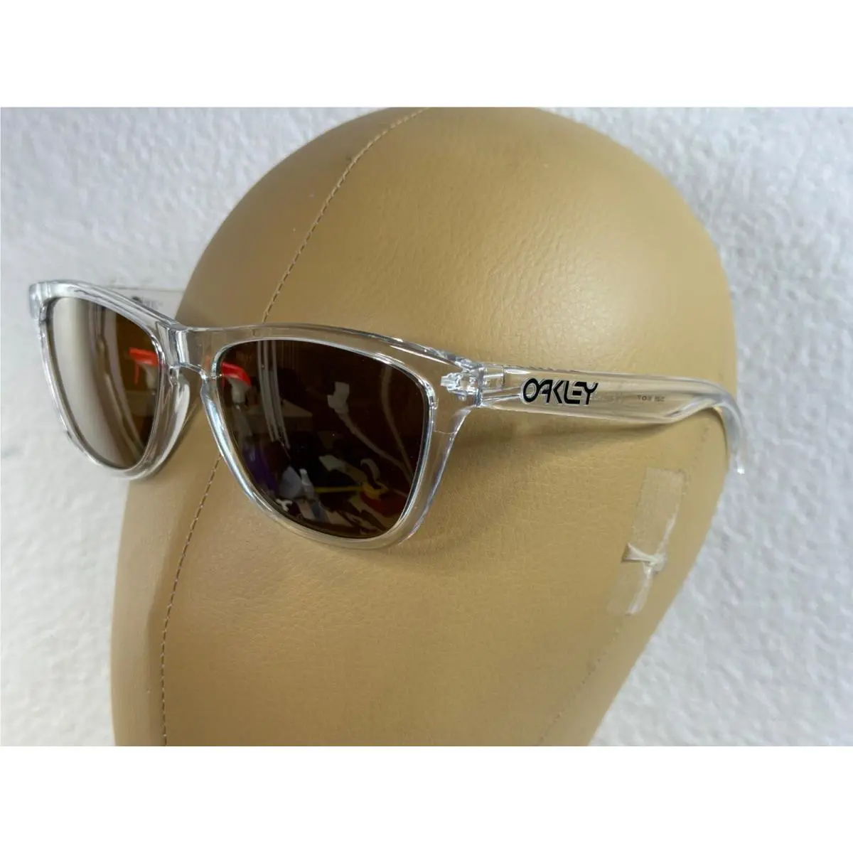 Frogskins Frames Crystal Clear Gold Iridium Sunglasses w Box Rare by Oakley