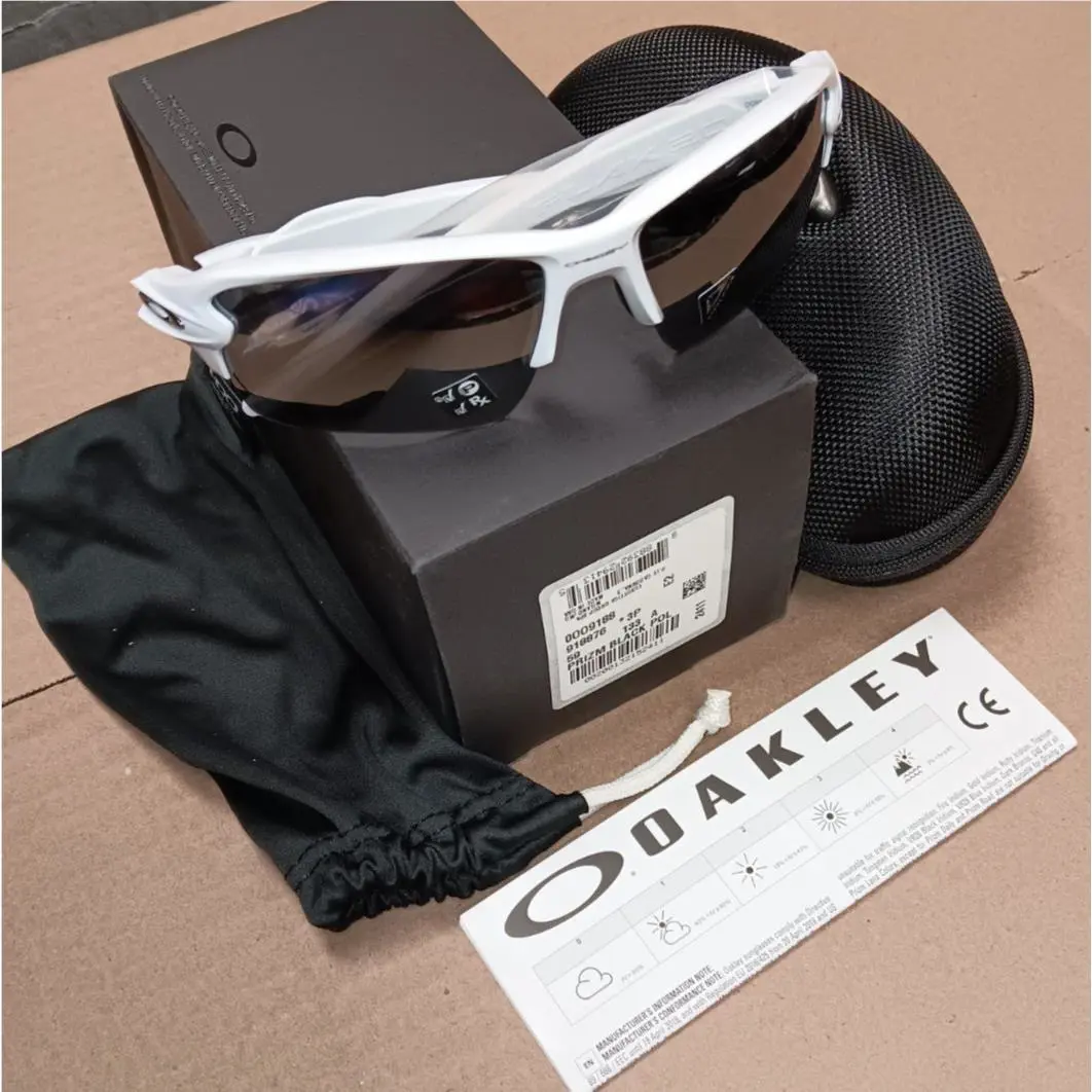 Oakley Flak 2.0 XL Sunglasses Polished White Prizm Black Polarized OO9188-76