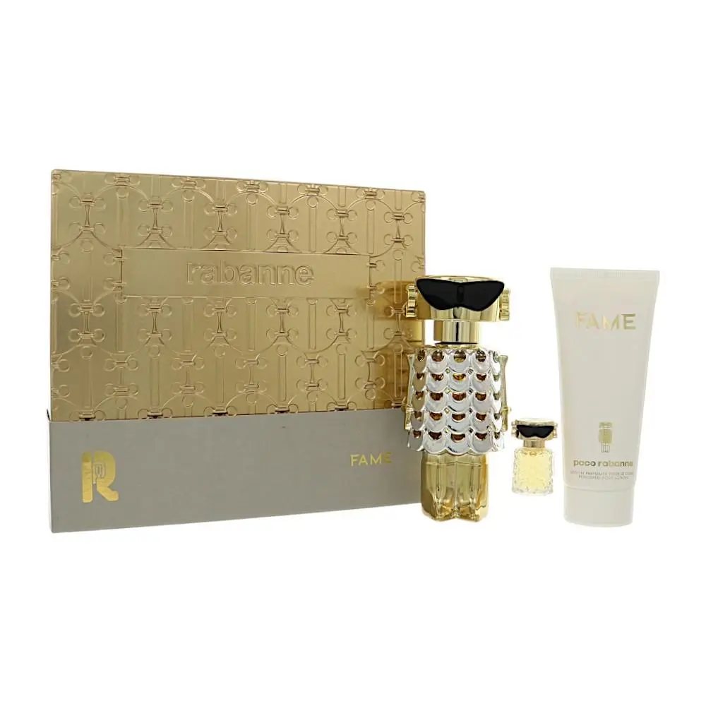 Paco Rabanne Fame by Paco Rabanne Gift Set For Women 3 Pc Gift Set-2.7Oz Edp