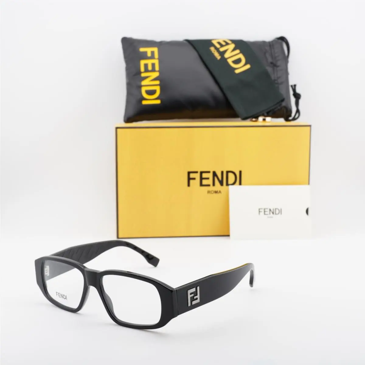 FE50115I 001 Black 54mm Eyeglasses by Fendi