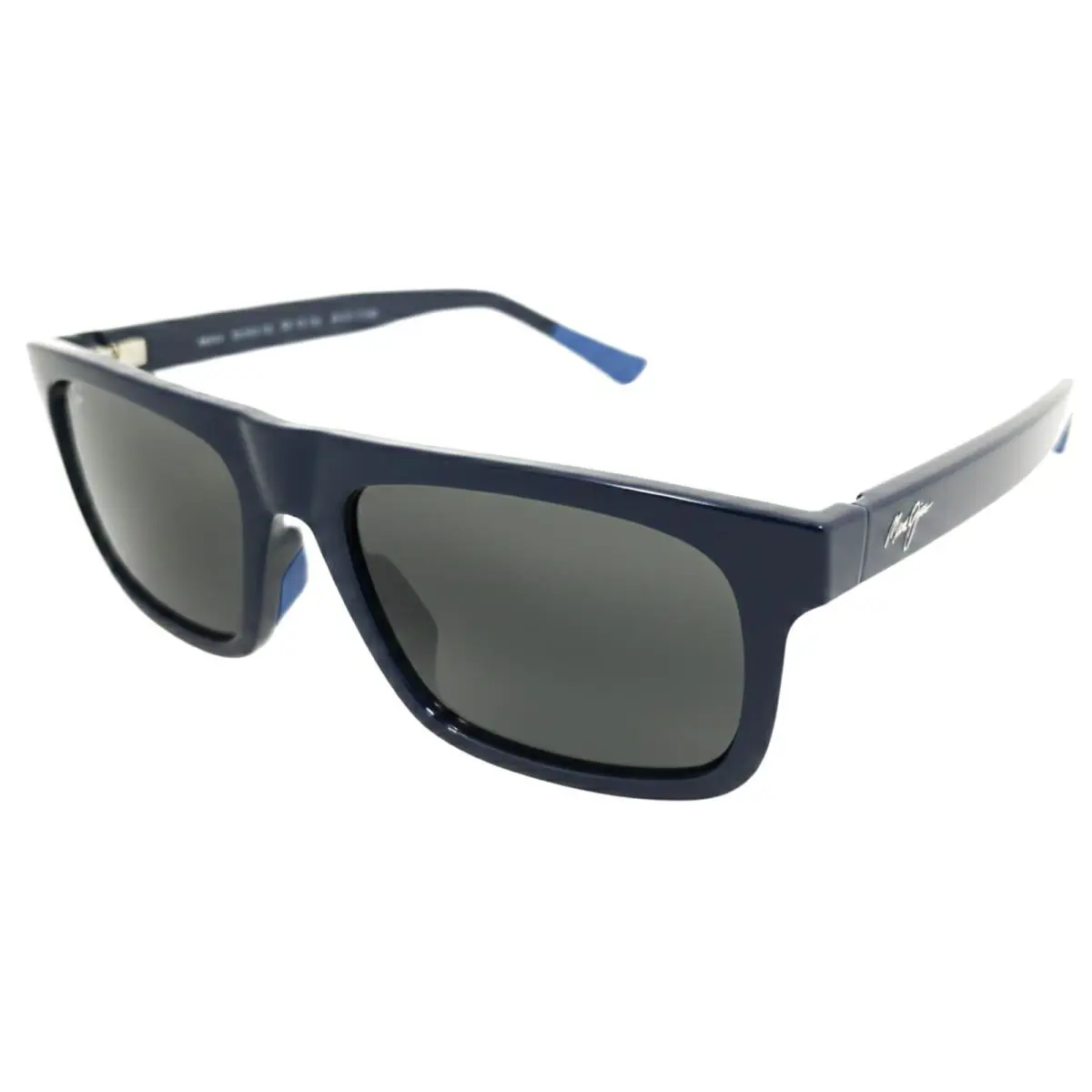 Maui Jim Opio Shiny Blue Flat Top Square Sunglasses w/ Glass Lens 616-03 Italy
