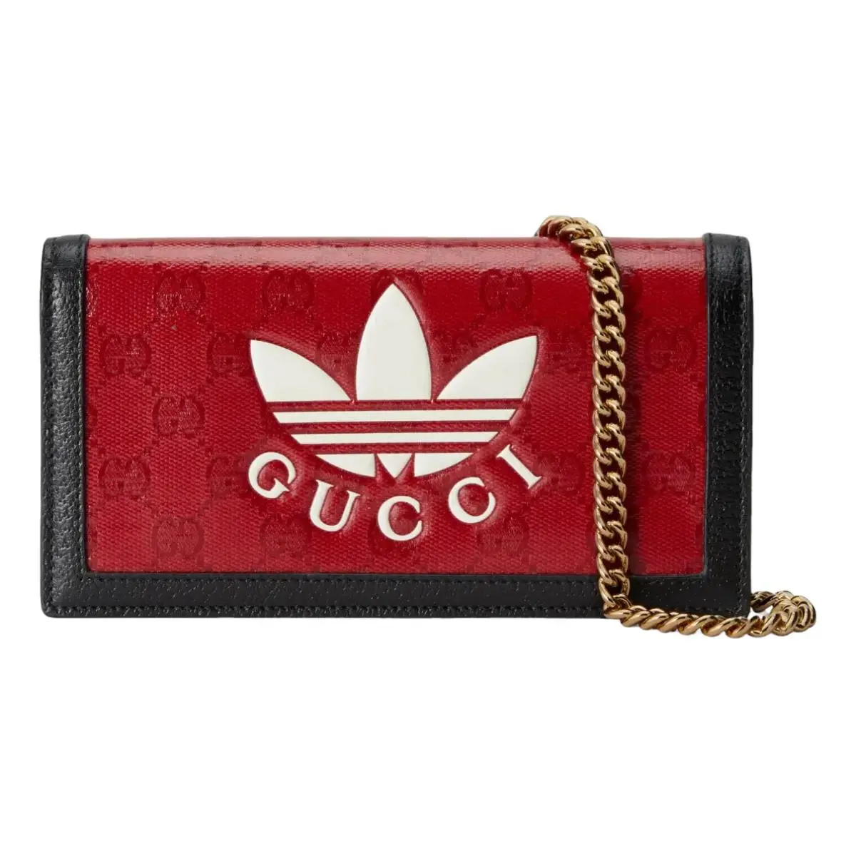 Adidas X Gucci GG Supreme Chain Wallet Purse Shoulder Bag 621892