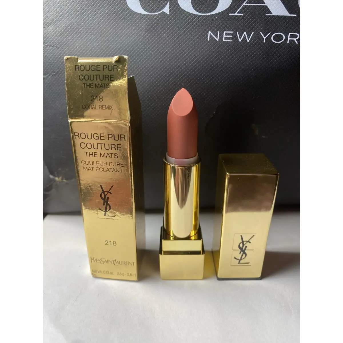 Yves Saint Laurent Ysl Rouge Pur Couture 218 Coral Remix The Mats Lipstick