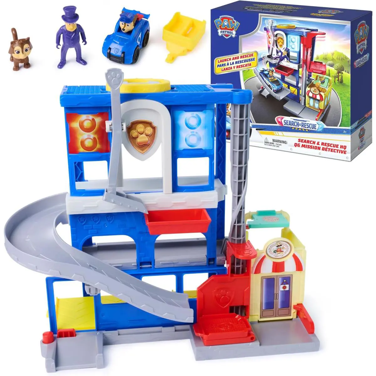 Paw Patrol Pup Squad Search Rescue HQ Playset - Transforming Toy with Chase