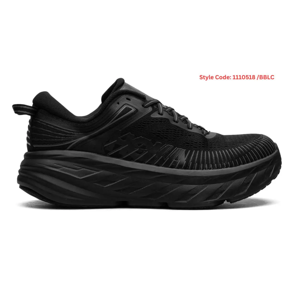Hoka Men`s Bondi 7 Everyday Shoes All Black US 11.5