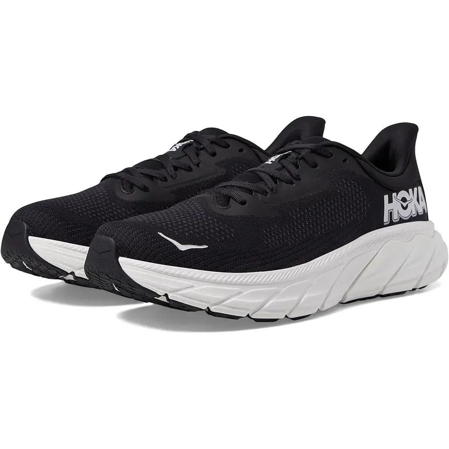 Hoka Arahi 7 Men Road Running Lace-up Sneakers Black Mesh White Wide Size 8.5 EE - Black / White