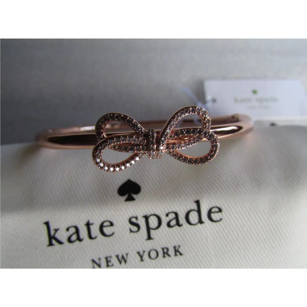 Kate Spade New York Bracelet Pave Bow Meets Girl Bangle Rose Gold New