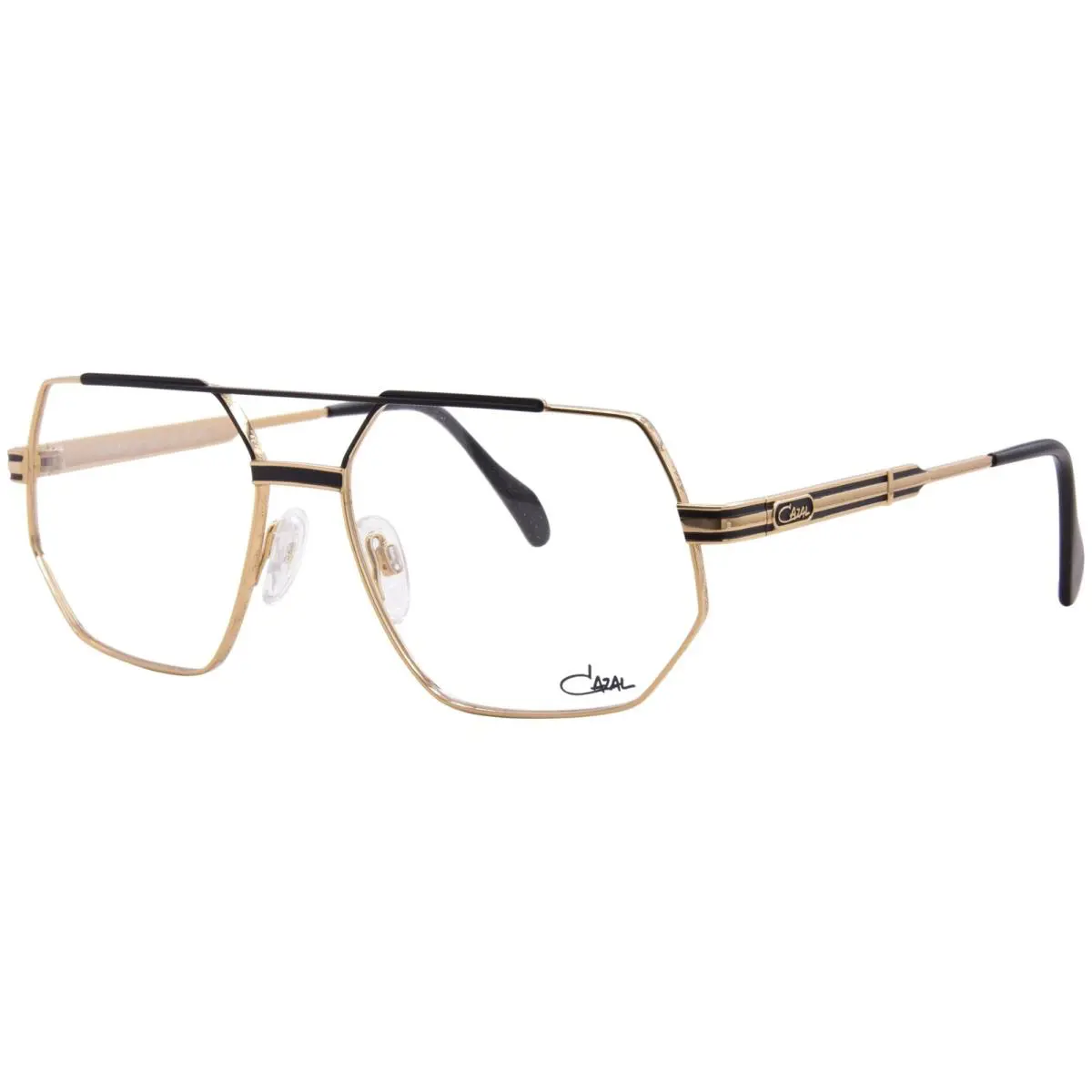 Cazal 7113 001 Eyeglasses Men`s Black/gold Full Rim Pilot 59mm