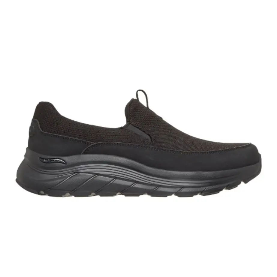 Skechers Arch Comfort Men`s Black Slip-on Mesh Loafer Tennis Shoes