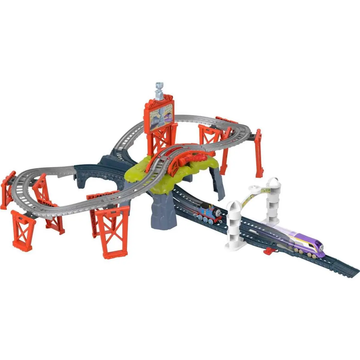 Thomas Friends Diecast Toy Train Set Race For The Sodor Cup Track Playset with