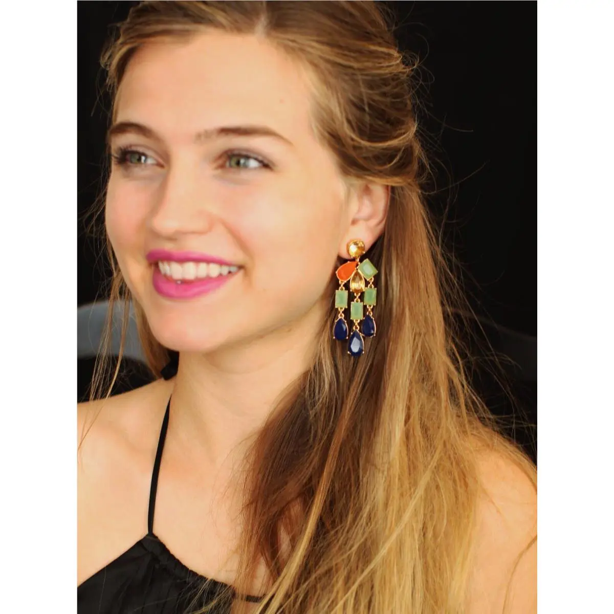 Kate Spade York Riviera Garden Chandelier Statement Earrings Multi Gem