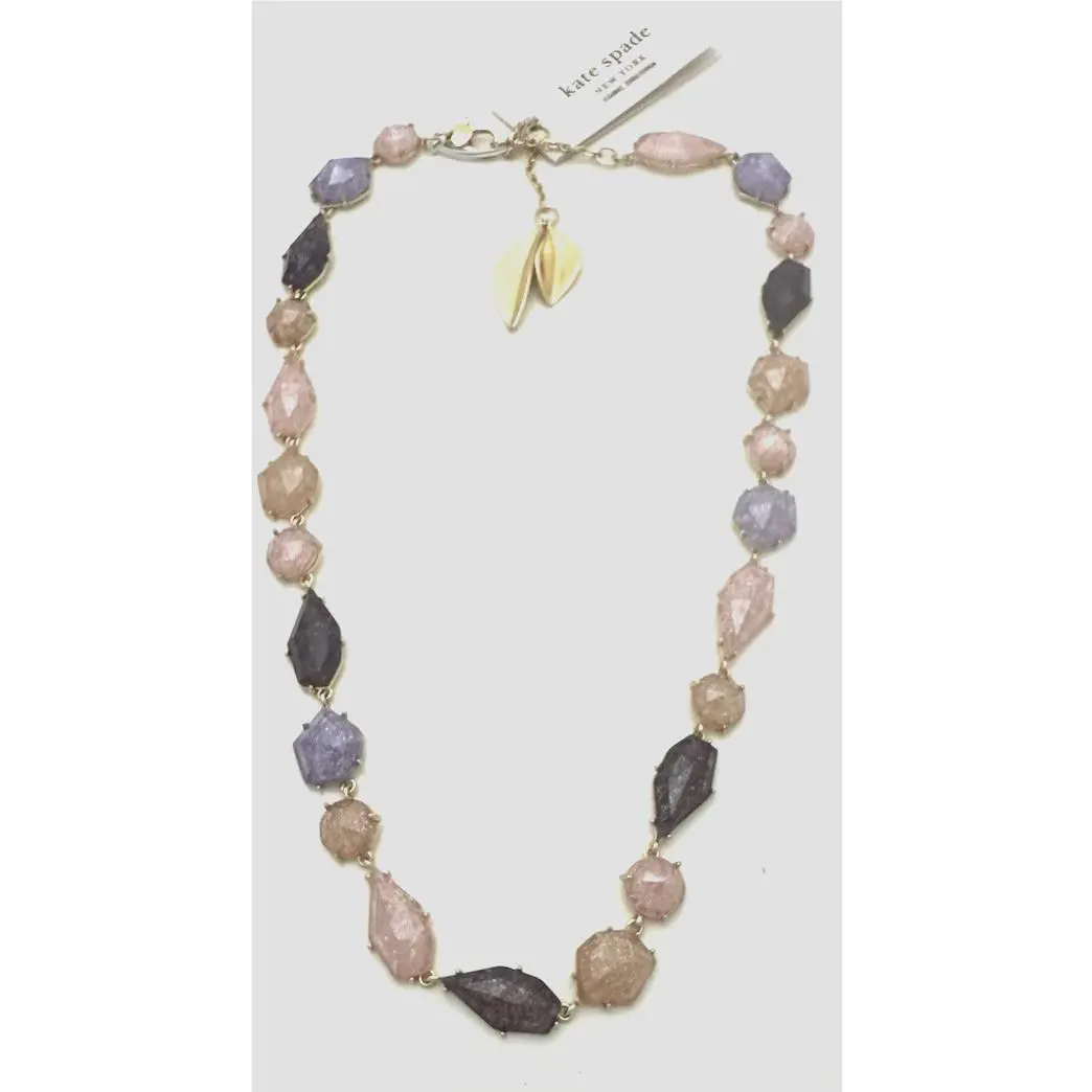 Kate Spade New York Gold-tone Floral Facets Multi-stone Necklace 18