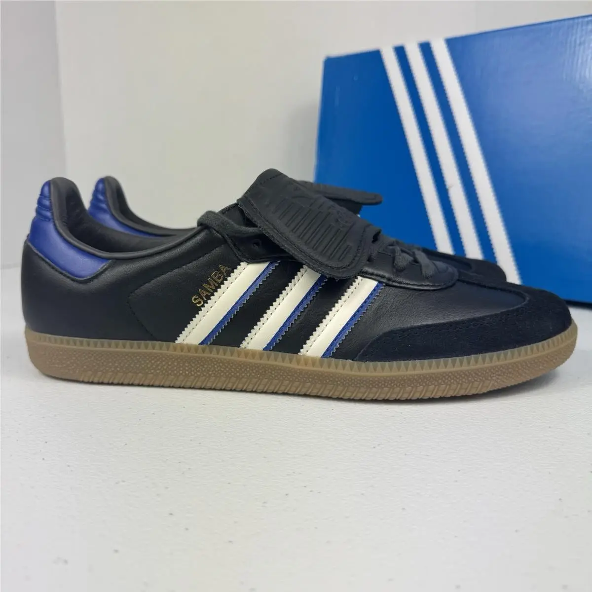 Adidas Samba LT Core Black Team Royal Blue Shoes Sneakers Mens Sizes JQ5125
