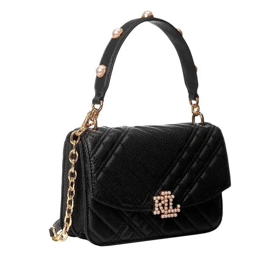 Lauren Ralph Lauren Madison Quilted Leather Handbag Crossbody Black Bag