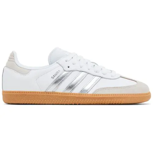 JI2725 Womens Adidas Samba OG `white Silver Metallic`