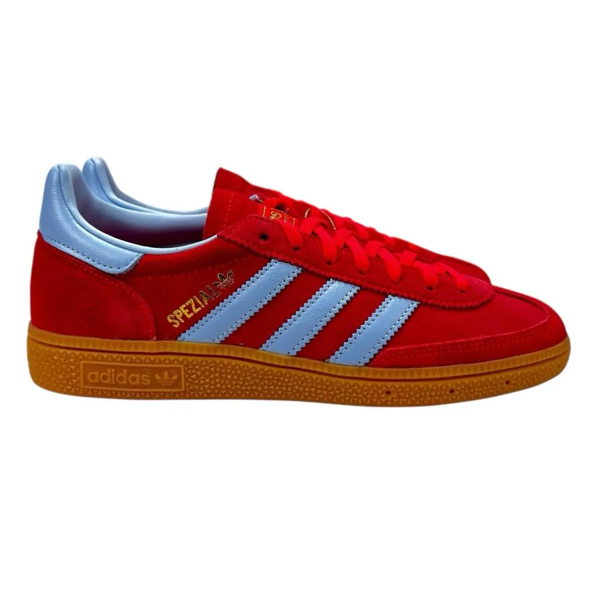Adidas Handball Spezial Lucid Red Glow Blue Gum Shoes JR3607 Women`s Sz 7.5 - 10