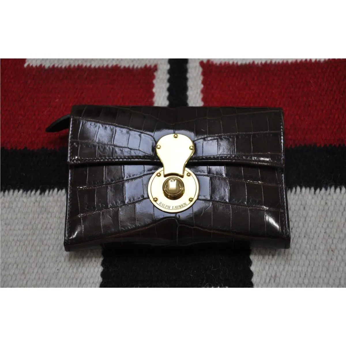 Ralph Lauren Collection Purple Label Brown Alligator Cooper Wallet