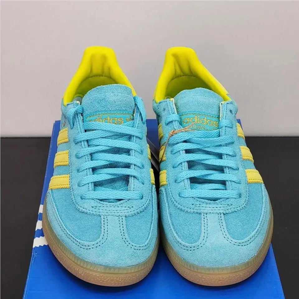 Adidas shoes - Handball Spezial Blue Glow Bright Yellow - JR7351 - Teal 3