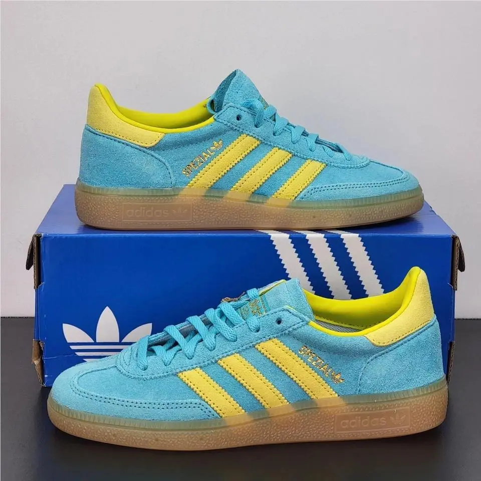 Adidas shoes - Handball Spezial Blue Glow Bright Yellow - JR7351 - Teal 13