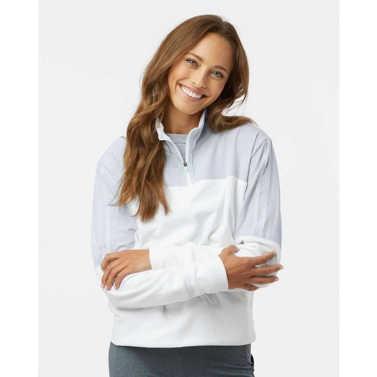 Adidas clothing - Black, Collegiate Navy, White, Grey Five, Zip Pullover: Halo Blue 11