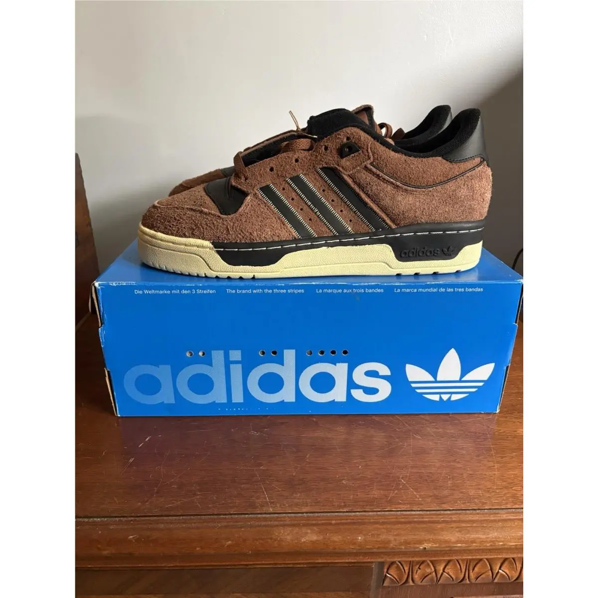 Adidas Originals Rivalry 86 Low Men’s 10.5 Suede Sneakers Brown/black/beige