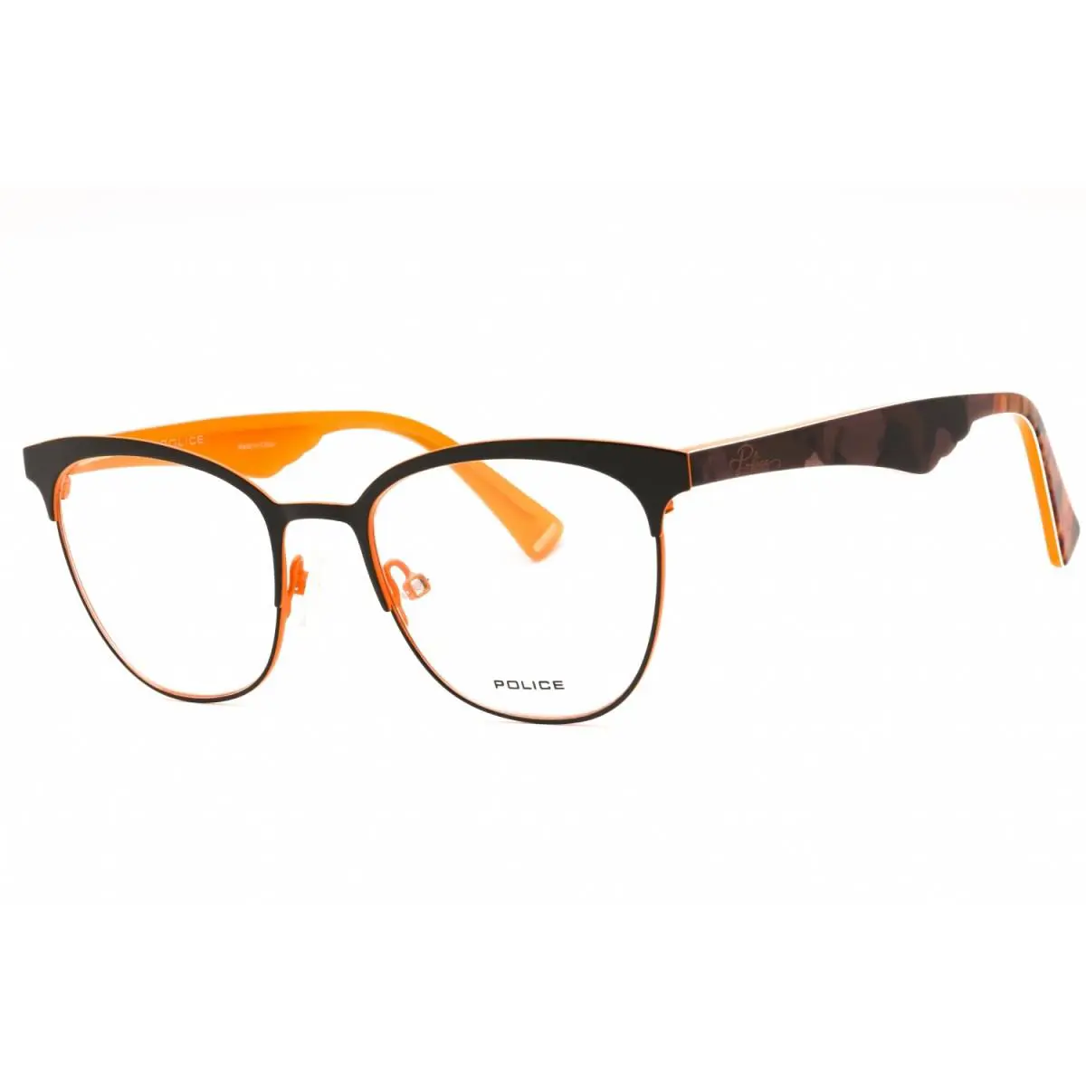 Police VPL417 0SCB Shiny Orange/brown 51mm Eyeglasses