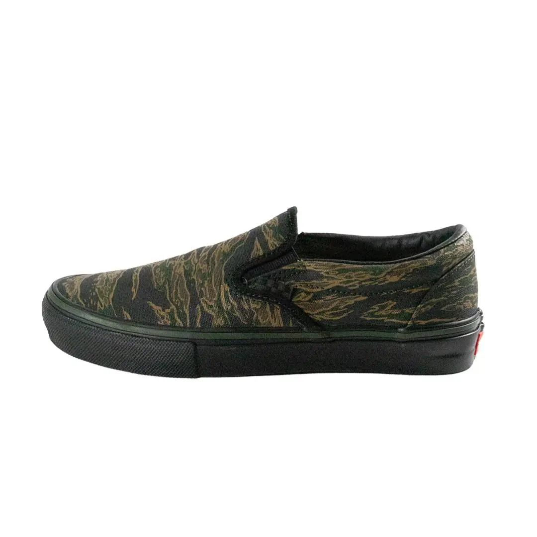 Vans Skate Slip-on Shoes Tiger Camo Green Black - Camo Green Black