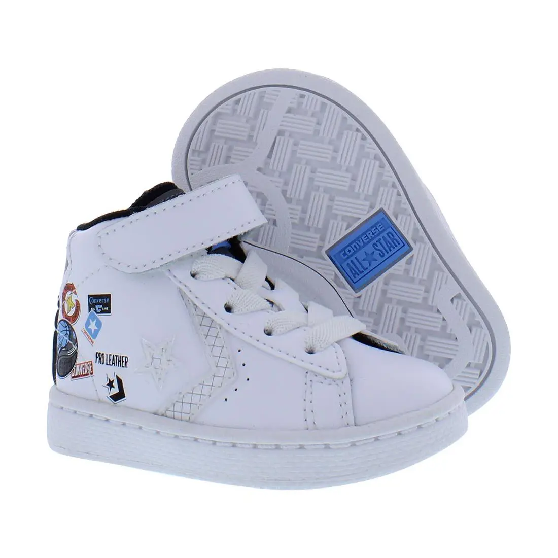 Converse Pro Leather High Infant/toddler Shoes - White/White/Multicolored, Main: White
