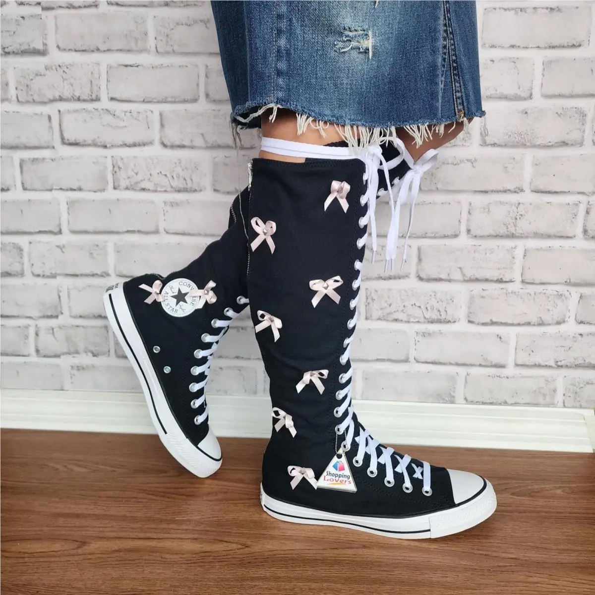 ⭐converse Chuck Taylor Xxhi Bows Studs 9 Women`s Boots Sneakers Black A17684C