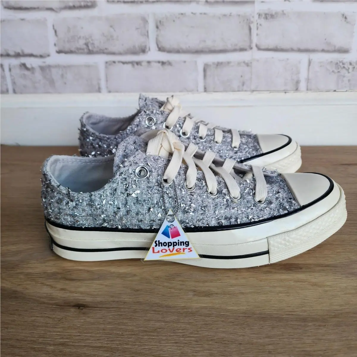 ⭐converse Chuck 70 Metallic Tweed Low Sz 5.5 Men`s Shoes Sneaker Silver A14443C